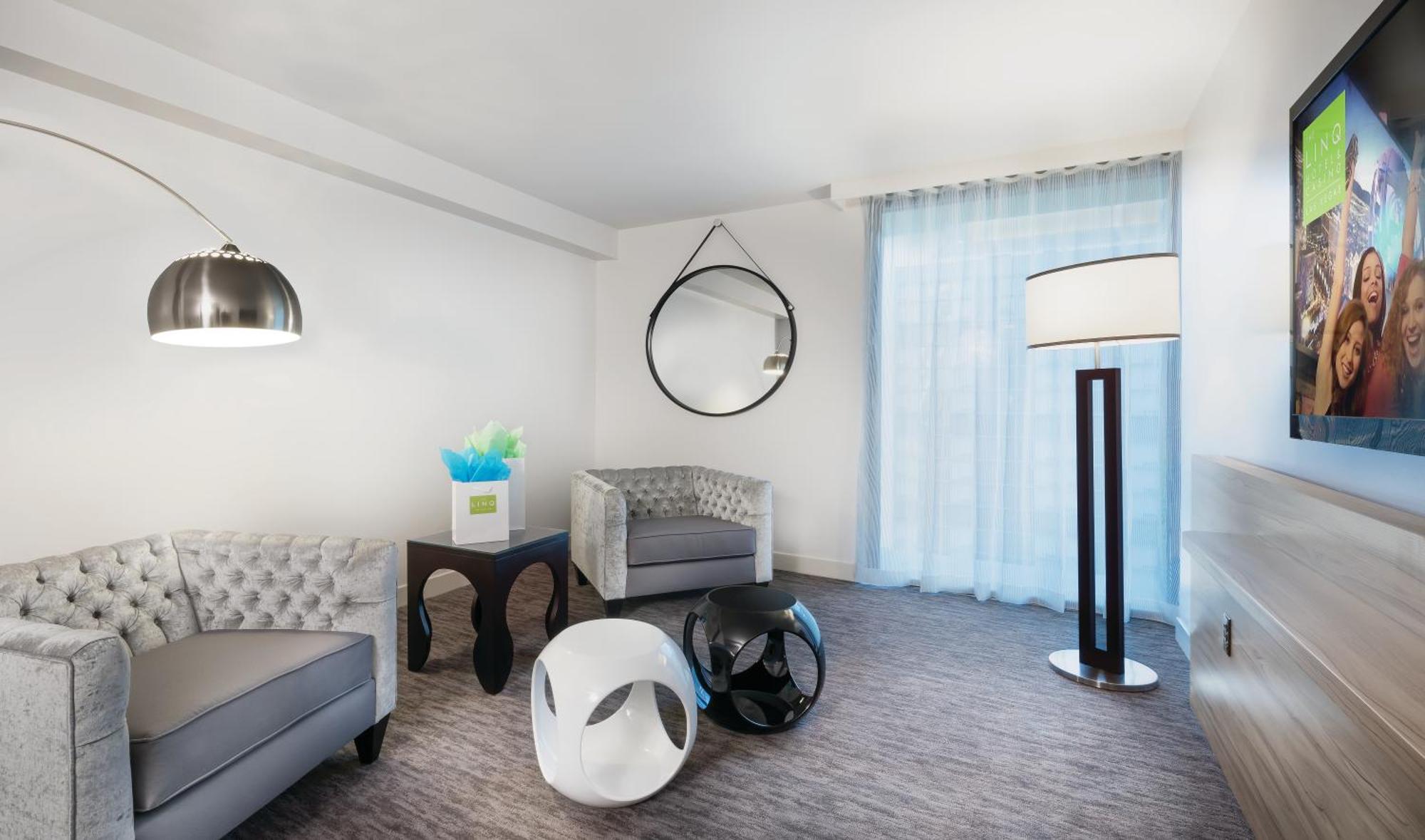 The Linq Hotel And Casino Las Vegas Exterior photo A living room in a suite at the West Hollywood hotel